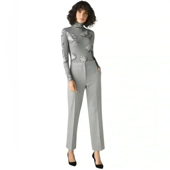 St. John Collection Double Face Mélange Pants in Grey Melange Size 12 Workwear - Picture 1 of 11